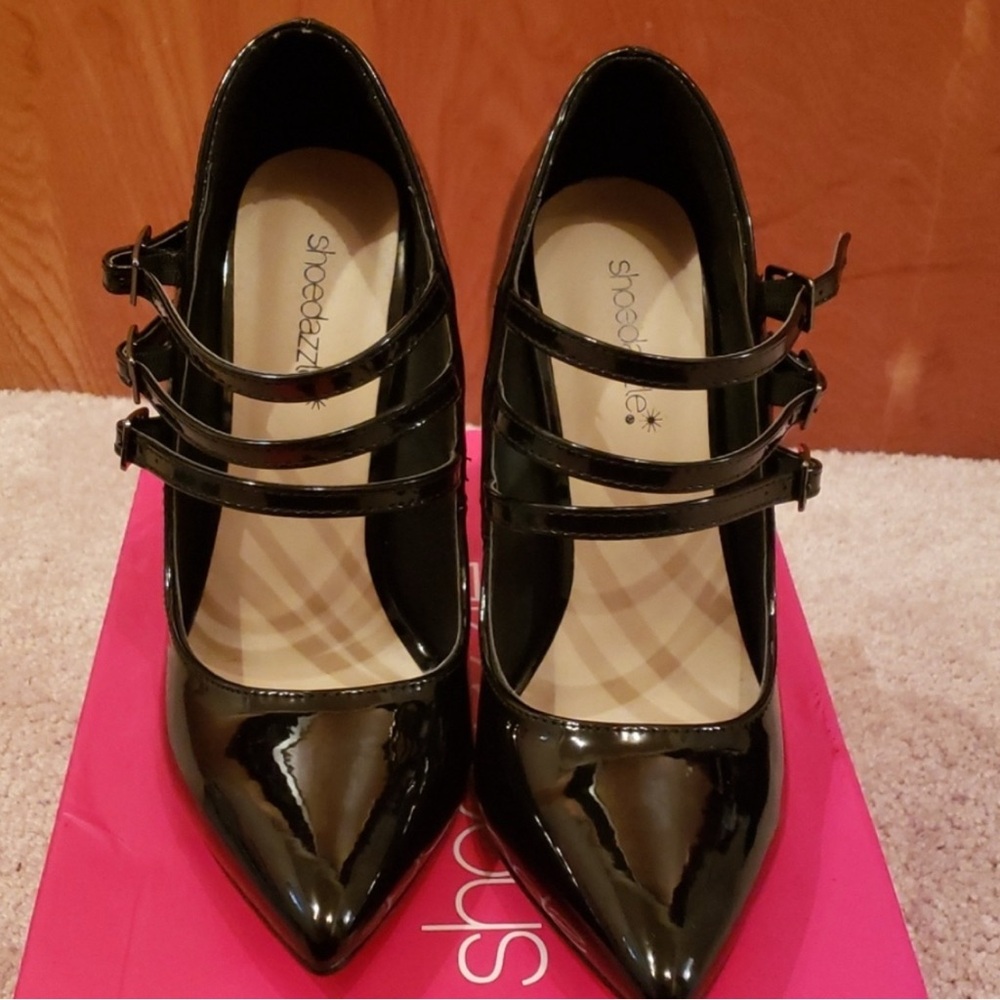 ShoeDazzle Black Patent Heels